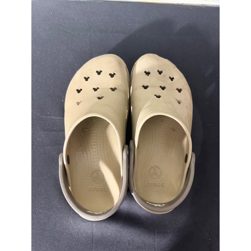 Crocs Disney Mickey Mouse Clogs Size M8 W10 Tan Good Cutout Ventilation Slip On